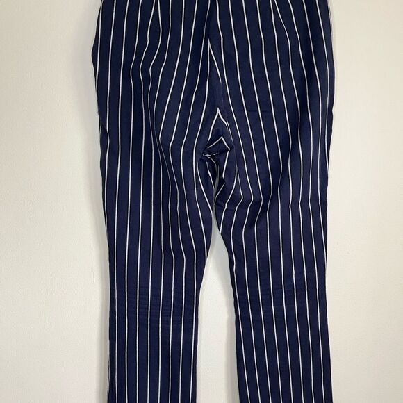 GAP Women Navy Blue Pin Striped Crop Flare Pants- Women 6 - Picture 2 of 8